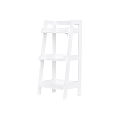 Utex 3-Tier Ladder Shelf, Bathroom Shelf Freestanding, 3-Shelf Spacesaver Open Wood Shelving Unit, Ladder Shelf (White)