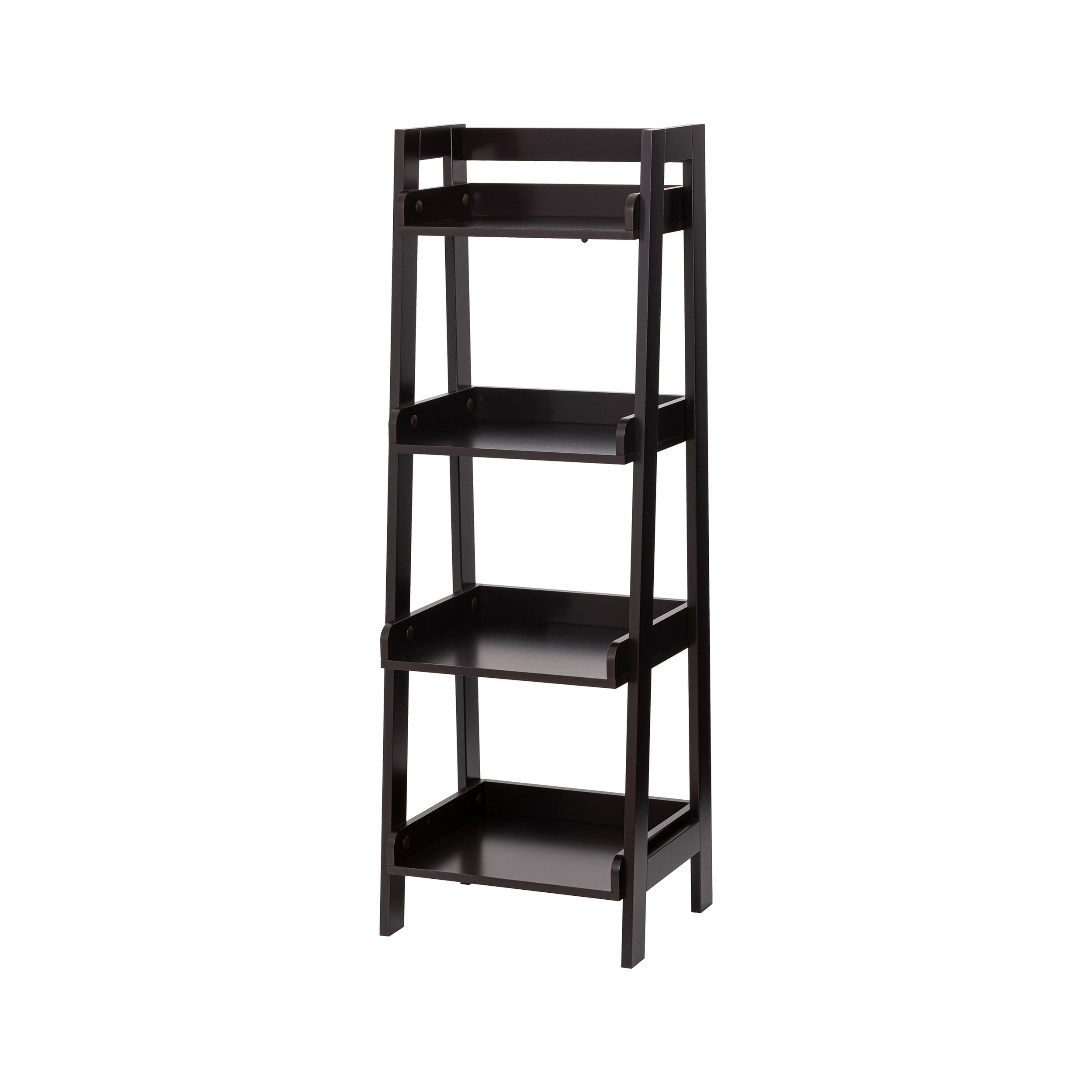 UTEX 4 Tier Mordern Ladder Shelf In White & Espresso– spirichhome