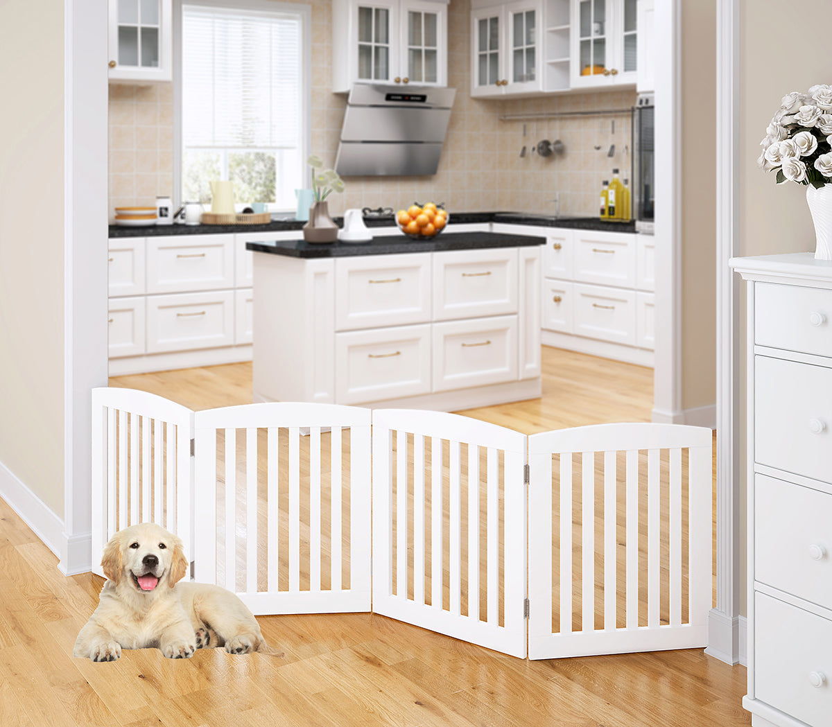 Top paw 4 panel freestanding 2024 pet gate