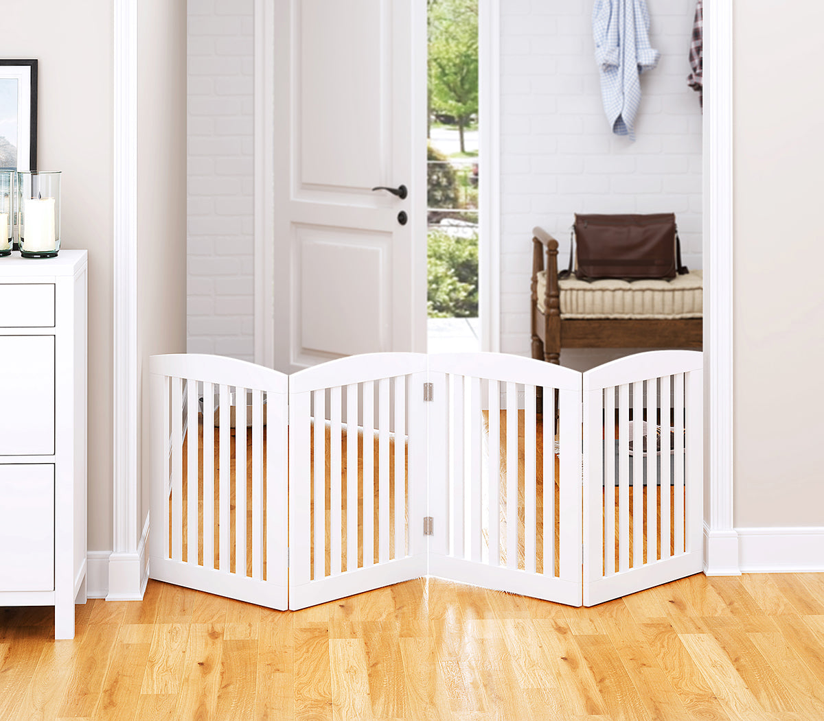 Top paw 4 panel freestanding pet gate hot sale