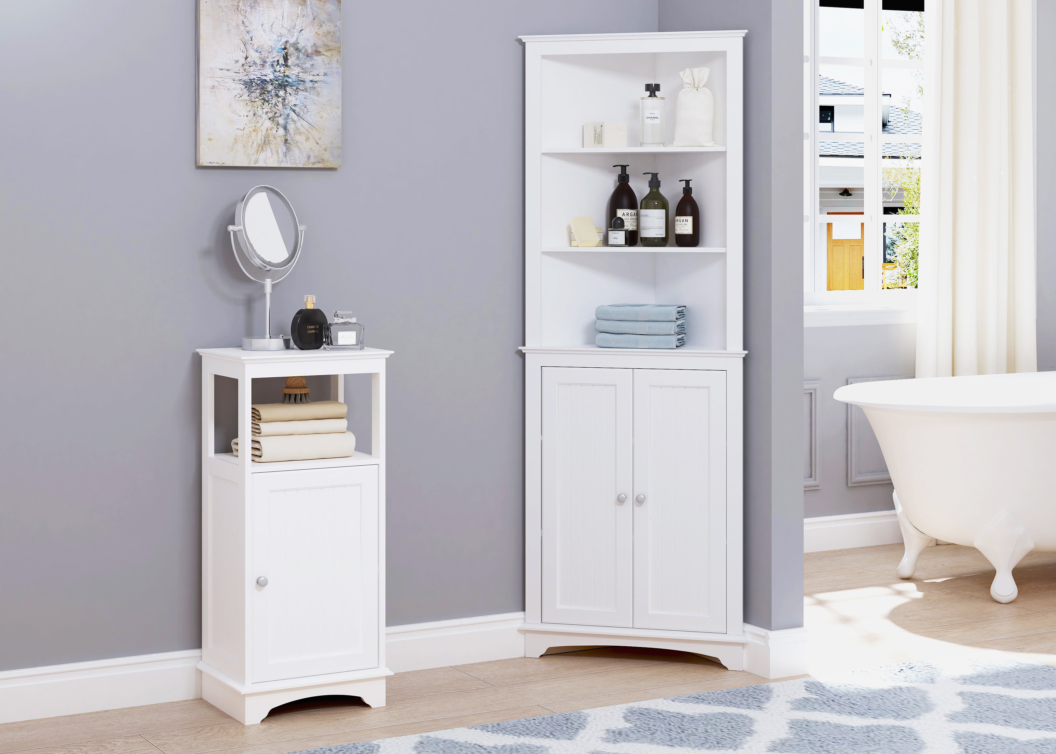  Spirich Home Tall Narrow Storage Cabinet, Bathroom