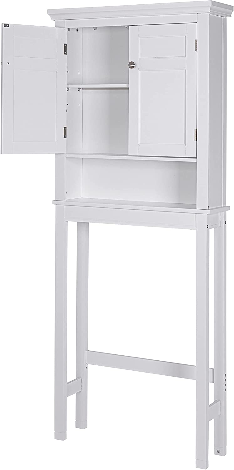 Spirich Home Bathroom Shelf Over The Toilet, Bathroom Cabinet Organizer  Over Toilet, Space Saver Cabinet Storage (White)