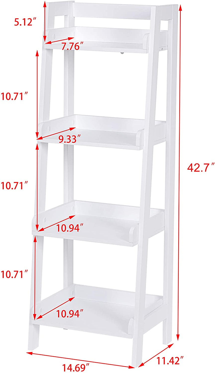 UTEX 4 Tier Mordern Ladder Shelf In White & Espresso– spirichhome