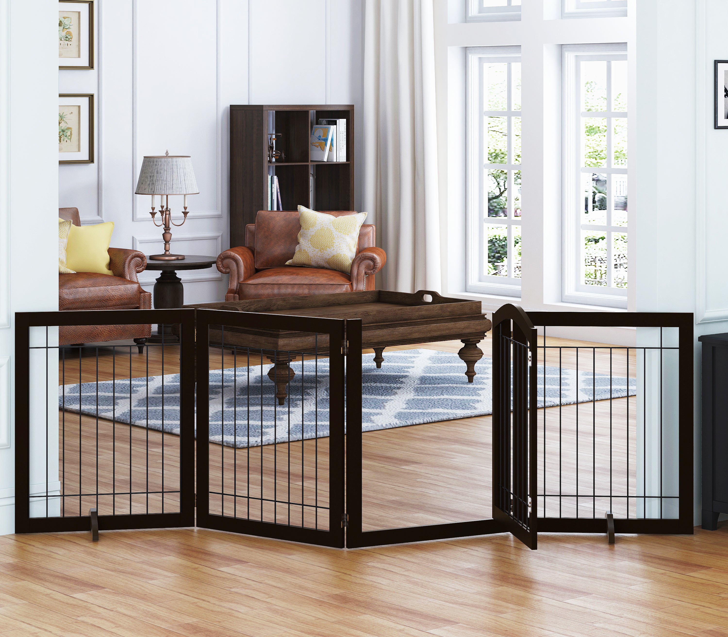 Long dog gate with door orders