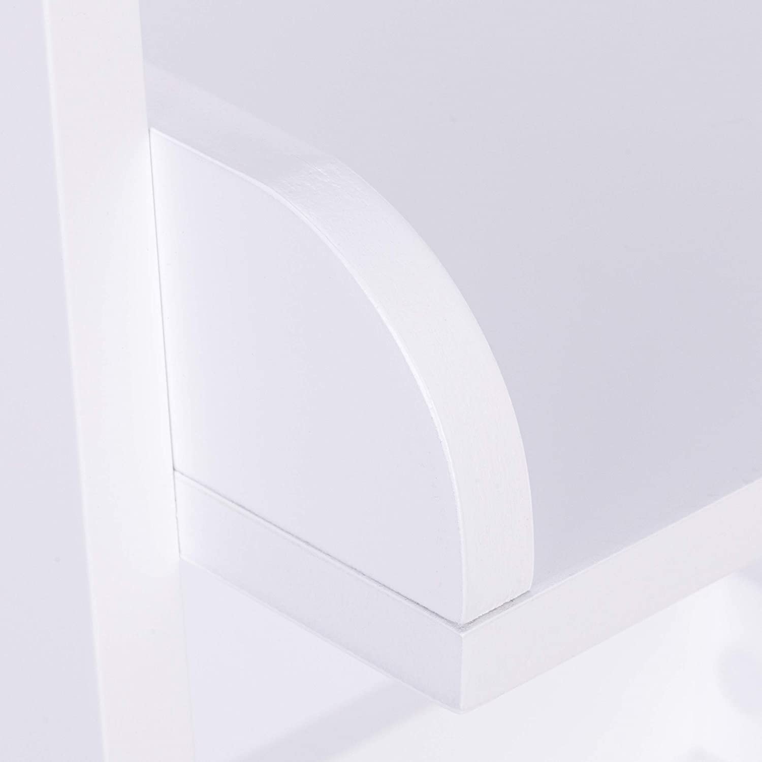 UTEX 3-Tier Ladder Shelf, Bathroom Shelf Freestanding, 3-Shelf Spacesaver  Open Wood Shelving Unit, Ladder Shelf (White)