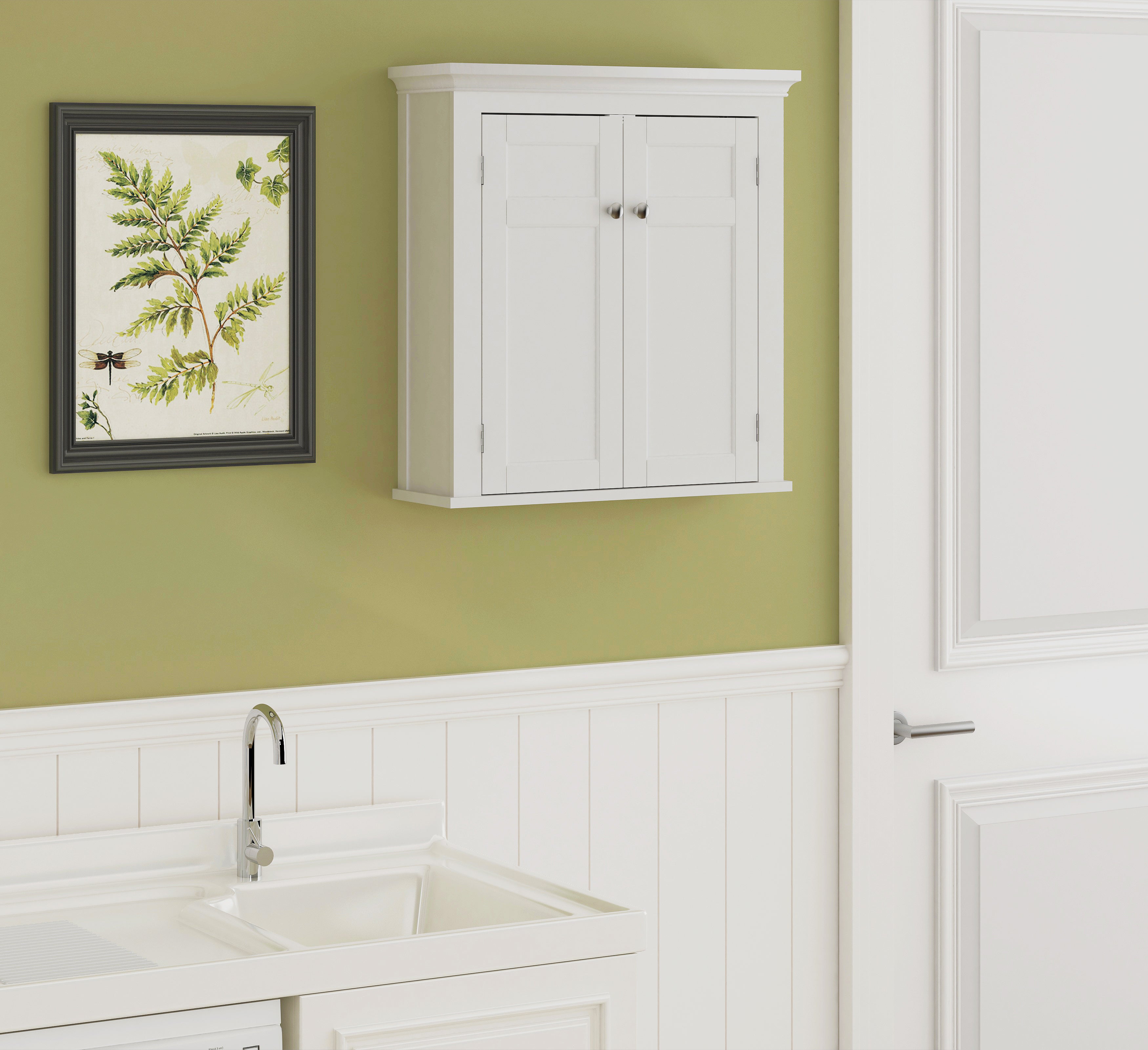 Spirich Bathroom Wall Cabinet with Glass Doors, Small Hanging