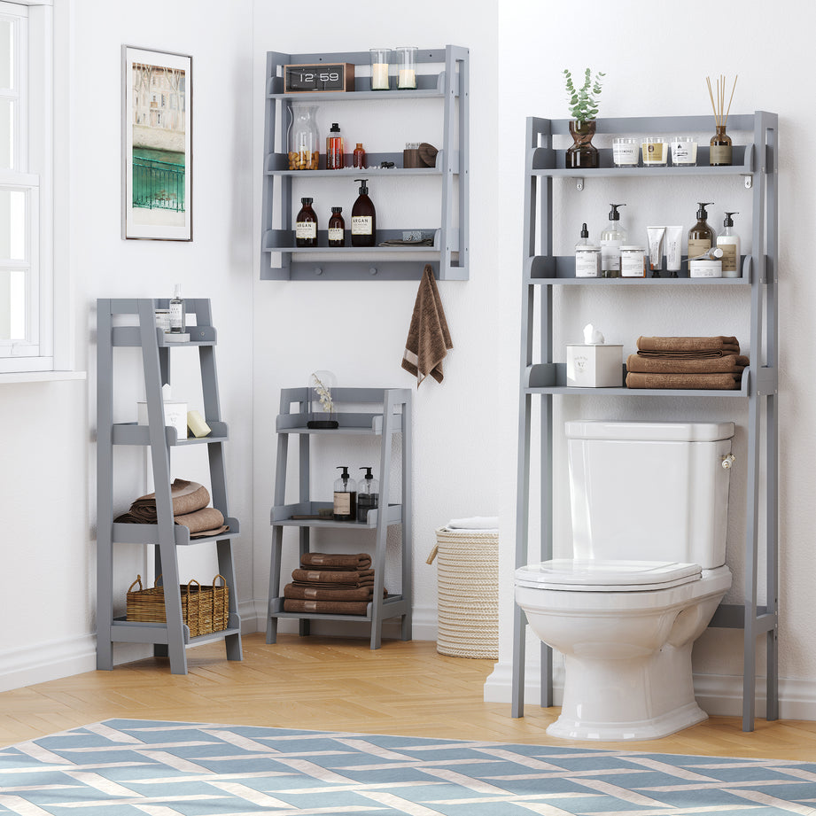 SPIRICH HOME 3 Tier Ladder Shelf Over The Toilet Shelf– spirichhome