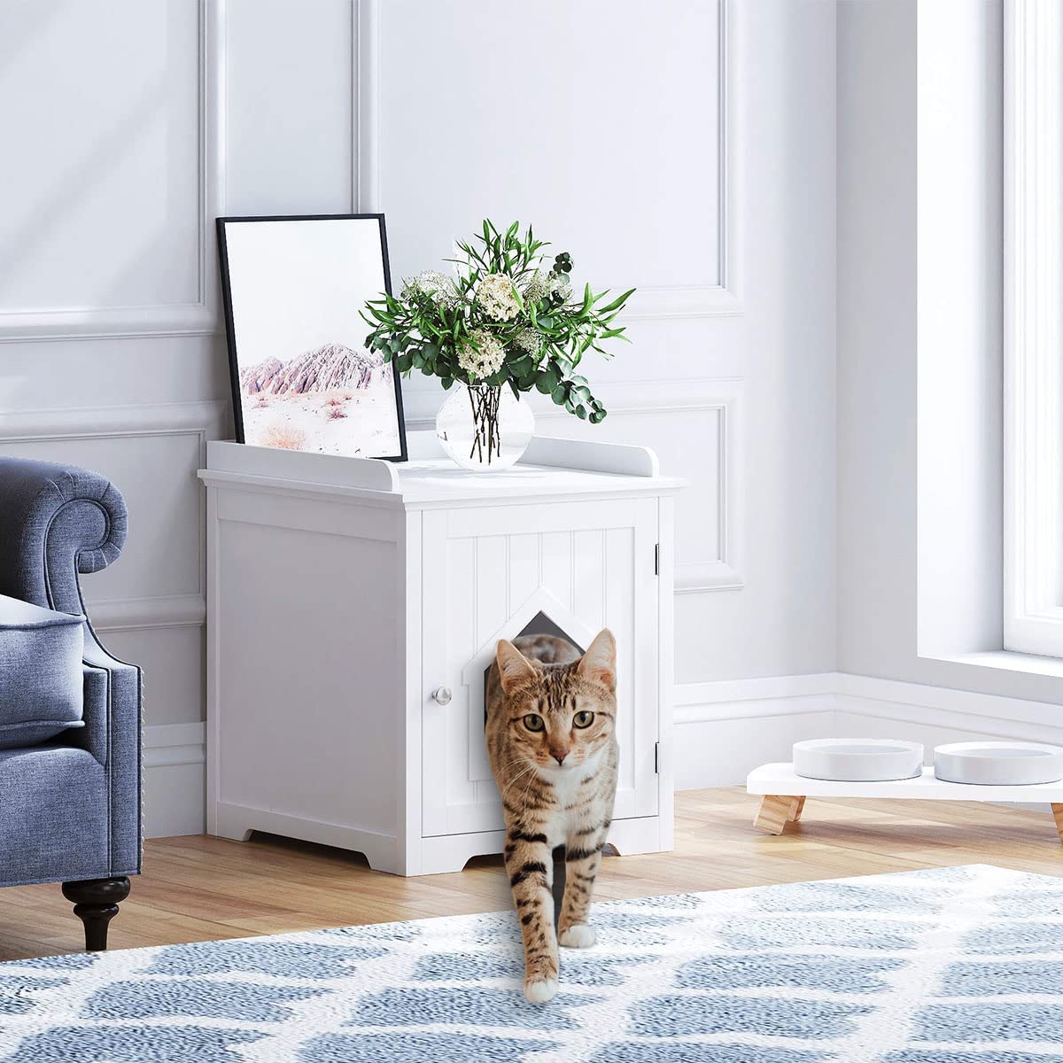 PLAWLAND Cat Little Box furniture And Table Top White Espresso